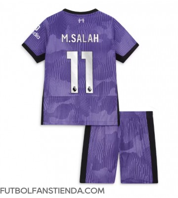 Liverpool Mohamed Salah #11 Tercera Equipación Niños 2023-24 Manga Corta (+ Pantalones cortos)